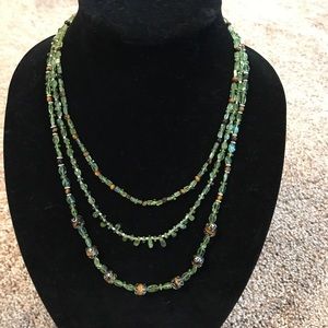 genuine peridot and tigers eye necklace